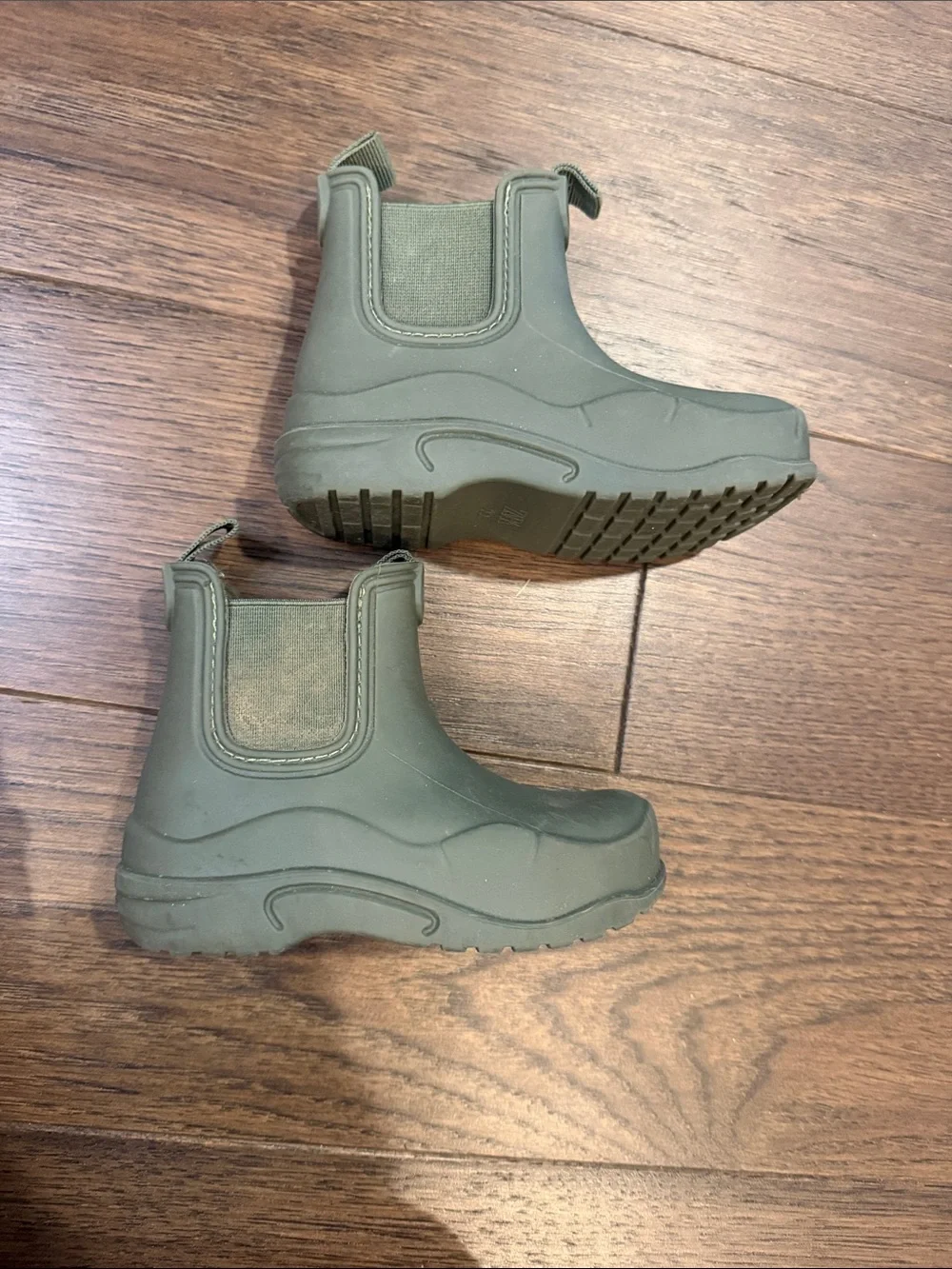 Zara Olive Green Kids Chelsea Rain Boots Size EU 22 - C8-129